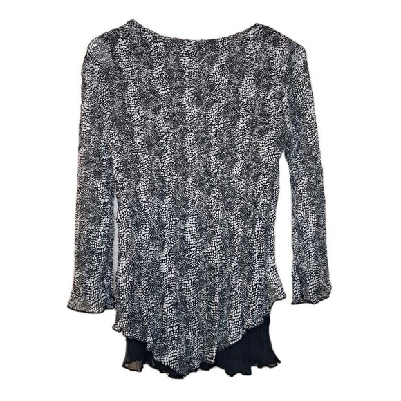 Alberto Makali Women Combo Top Sheer Size S Embellished Black White - Picture 8 of 10